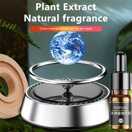 Solar Powered Car Air Freshener - Automatic Spinning Aromatherapy Decor, No Batteries Needed