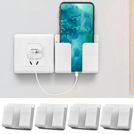 4Pcs Wall Mounted Remote Control Storage Rack & Phone Holder Home Decor