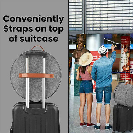 Extra Large Pop Up Felt Hat Box, Round Storage Organizer for Women & Men