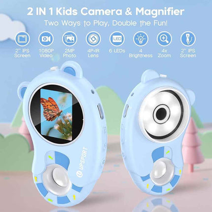 2-in-1 Portable Kids 1000X Microscope & 2" HD Video Camera