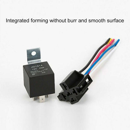 5PCS 24V 40A 4-Pin SPDT Automotive Relay Kit with Wiring Harness Sockets