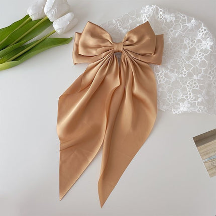 Large Satin Ribbon Bow Hair Clip for Women Girls Barrette