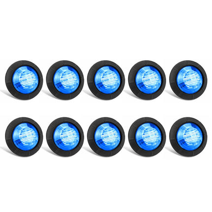 10X Blue Round LED Courtesy Lights for Marine Boat Cabin, Deck, and Walkway