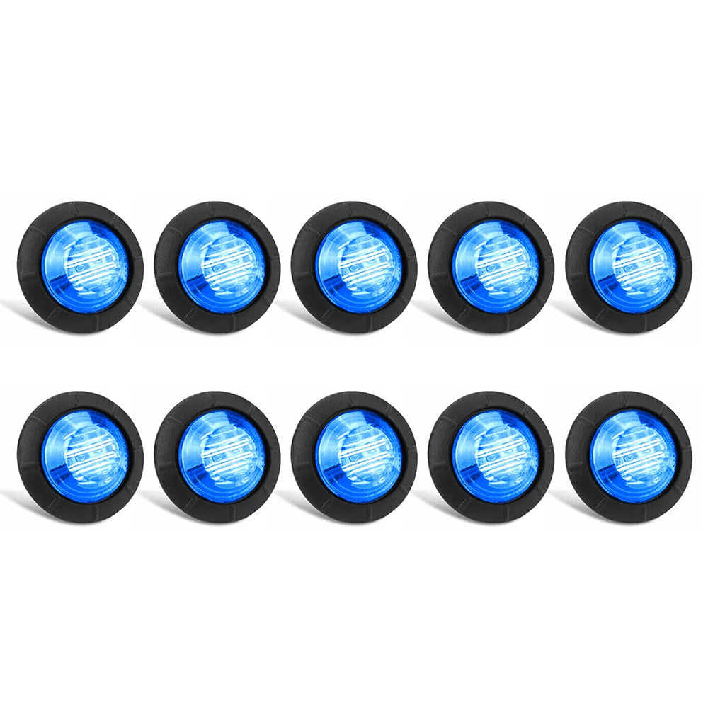 10X Blue Round LED Courtesy Lights for Marine Boat Cabin, Deck, and Walkway
