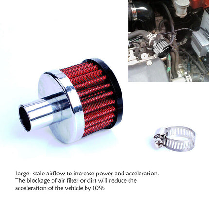 Universal Engine Breather Filter - High Flow, Mini Air Filter for Crankcase Vent Valve Cover