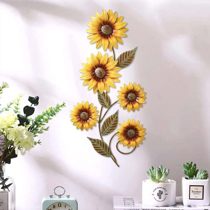 3D Metal Sunflower Wall Art for Garden & Indoor Outdoor Floral Decor
