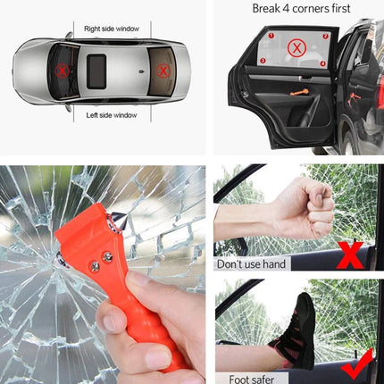 4X Car Emergency Escape Hammer Seatbelt Cutter Window Glass Breaker Tool