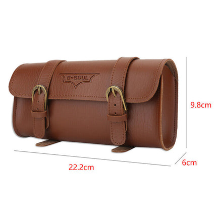 Vintage PU Leather Bike Saddle Bag Cycling Tail Pannier Pouch