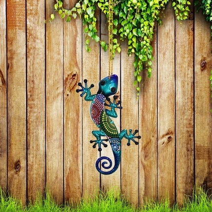 4X Colorful Gecko Wall Art – Lizard Fence Garden Decor