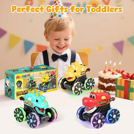 Light Up Dino Monster Truck – Press & Go Toddler Toy Car