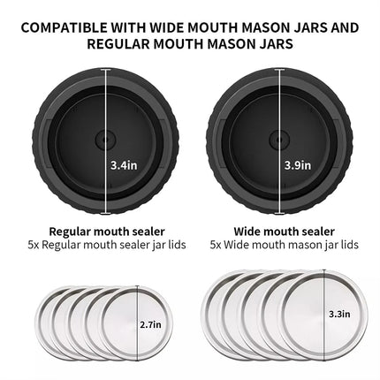 Electric Automatic Mason Jar Vacuum Sealer Kit with Lids
