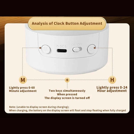 Touch Control Remote LED Night Light with Digital Time Display for Bedside