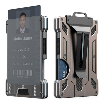 Aluminum RFID Card Holder Slim Credit ID Wallet Money Clip for Men