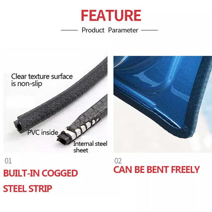 5M Black U-Shape Car Door Edge Guard | Rubber Seal Trim Protector Strip for Door Boot/Trunk