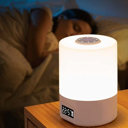 Touch Control Remote LED Night Light with Digital Time Display for Bedside
