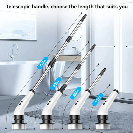 Cordless Electric Spin Scrubber with 9 Interchangeable Brush Heads for Bathroom Floor Tile Cleaning