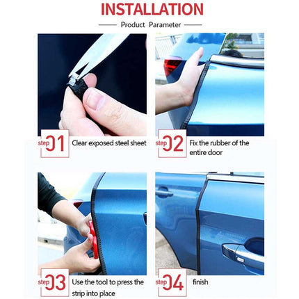 5M Black U-Shape Car Door Edge Guard | Rubber Seal Trim Protector Strip for Door Boot/Trunk