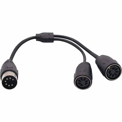 7-Pin Male to Dual 7-Pin Female DIN Y Splitter Stereo Cable