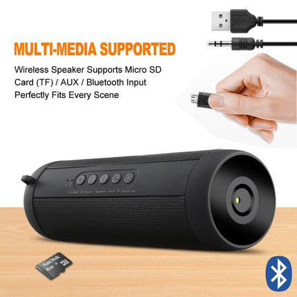 Portable Waterproof BT Subwoofer w/ TF Card, Radio & Flashlight