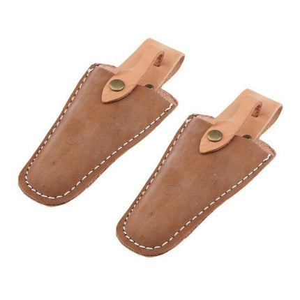 2PCS Brown PU Leather Secateurs Holster Belt Pouch for Garden Shears
