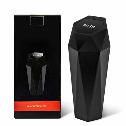 Mini Car Trash Can with Lid - Portable Auto Garbage Bin, Push-Button Lid & Leak-Proof Design