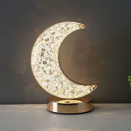 Moon LED Crystal Table Lamp USB Rechargeable Touch Dimmable Night Light