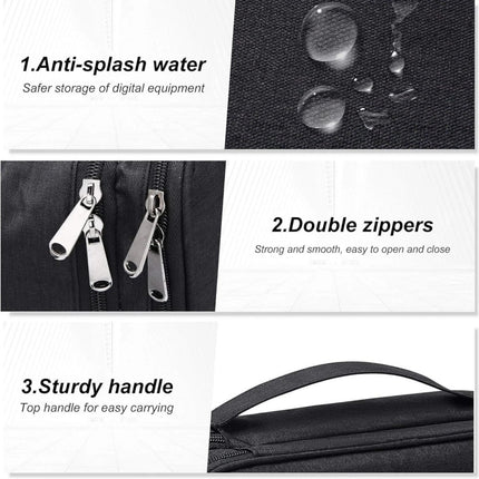 Travel Cable Organizer Bag for Electronics USB Drive & Charger Storage Case