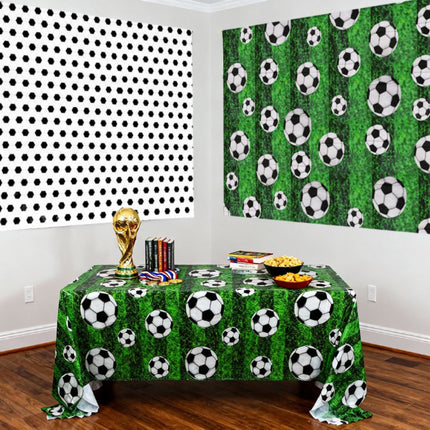 Soccer Theme Disposable Tablecloth Set of 2 for Party Background Cover