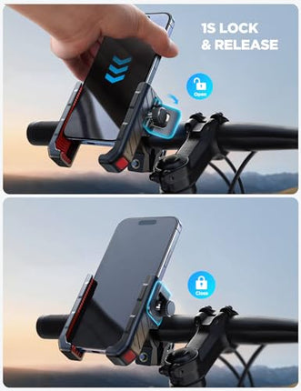 Bike Phone Mount Handlebar Holder for iPhone & Samsung 4.7-7" Phones