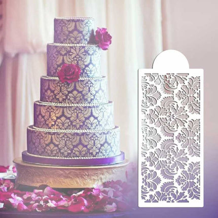 Lace Border Cake Stencil, Flower Damask Fondant Mould for Baking Decorating Tool