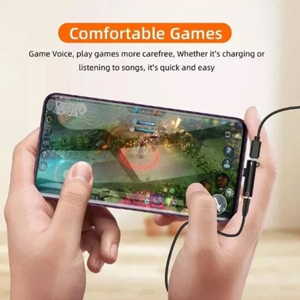 2-in-1 Audio Charger Adapter, 3.5mm Aux + Charge for iPhone 14-11
