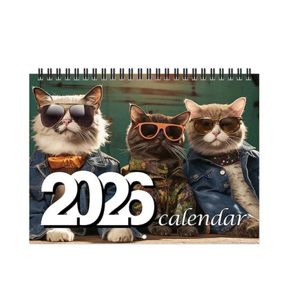 2026 Monthly Wall Calendar | Glasses Kittens & Cats Planner for Family Home Organiser