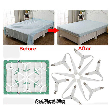 Mattress Sheet Clips Holders Fasteners Grippers Straps Suspender Fitted