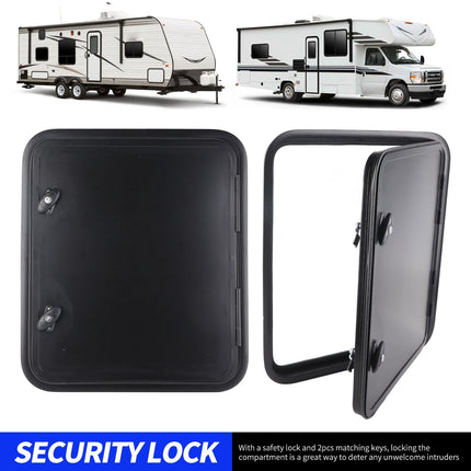 UV-Resistant RV Storage Hatch Door with Lock - Waterproof, Square/Rectangle Design with Rounded Corners