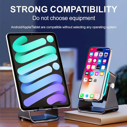 Mini 5-in-1 Wireless Induction Speaker & Phone Stand with Bluetooth