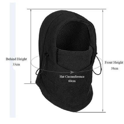 Winter Ski Warm Hood, Double Layer Thick Fleece Windproof Cap