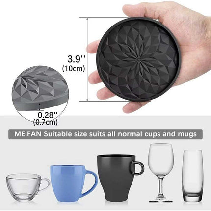 6Pcs Silicone Coasters Non-slip Cup Mat Pad for Drinks, Glasses & Table
