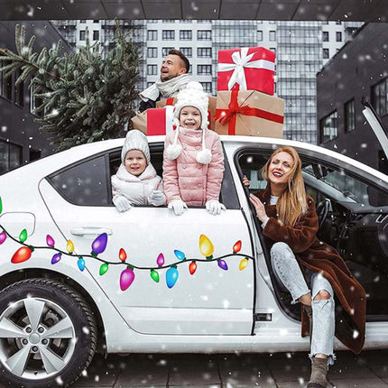 Reflective Christmas Bulb Lights for Car - Holiday Refrigerator Exterior Stickers