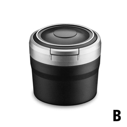 LED Auto Car Ashtray with Self-Extinguishing Lid | Sealed Smokeless Ash Holder Cup | 12V Lighter Power