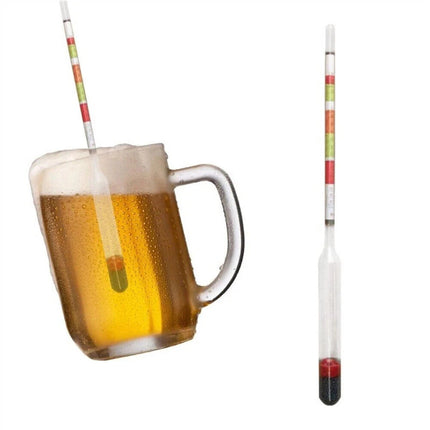 Triple Scale Alcohol Hydrometer & Test Jar for Home Brew Wine
