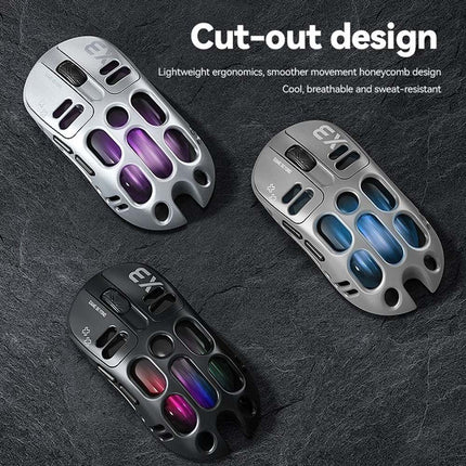 RGB Wireless Gaming Mouse, 12000 DPI PixArt PAW3311, 500mAh BT/2.4G & Wired
