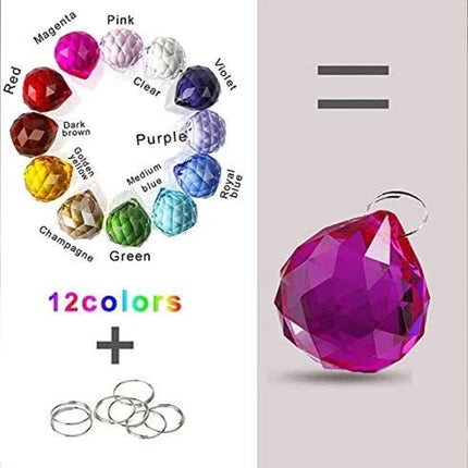 12X 20MM Crystal Sun Catcher Prism Pendant for Window Hanging