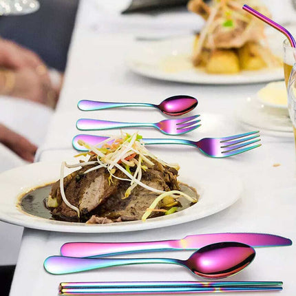 Portable 8PCS Stainless Steel Cutlery Set for Travel Camping