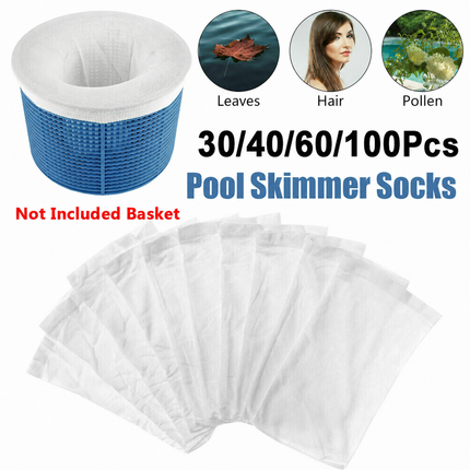 30/40/60 Pack Pool Skimmer Basket Screen Socks Fine Mesh Filter Savers
