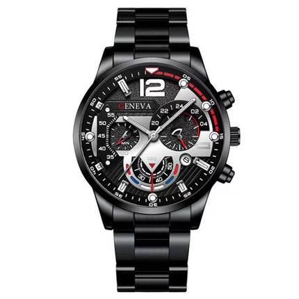 Men's Stainless Steel Business Fashion Watch with Gift Bracelet