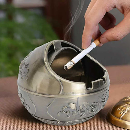 Decorative Lid Ashtray 8CM – Cigarette Holder for Car & Home