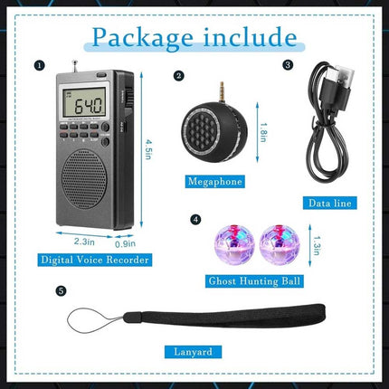 4Pcs Ghost Hunting Kit with 2 LED & Spirit Box Speaker