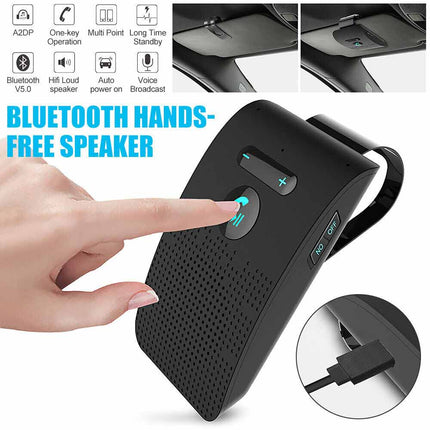 Bluetooth Sun Visor Speakerphone | Wireless Hands-Free Car Kit for Safe Driving & Crystal Clear Calls
