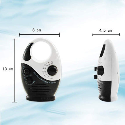 Waterproof Portable FM/AM Radio for Shower, Hanging in Bathroom