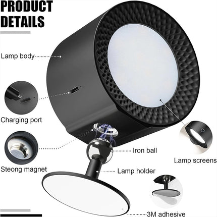 Rechargeable RGB Magnetic LED Wall Sconce Night Lamp with Remote